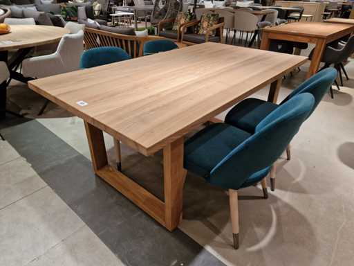 Table intérieure en chêne de la ligne du château 180 x 100 cm Naturelle droite 