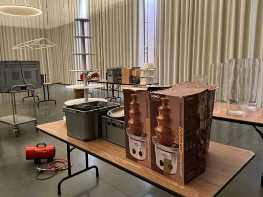 Chocoladefontein (6x) + cupcaketoren