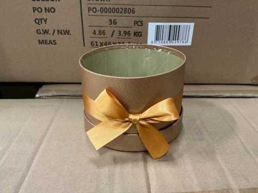 Pudełko na imprezową czapkę Błyszcząca karton Ø14xH10cm brązowy (504x)