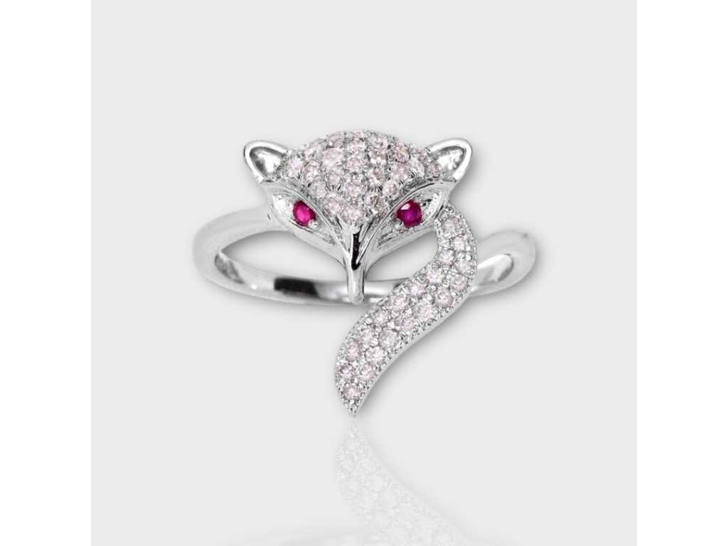 Anello Design di Lusso Diamante Rosa Naturale Molto Raro 0.32 carati