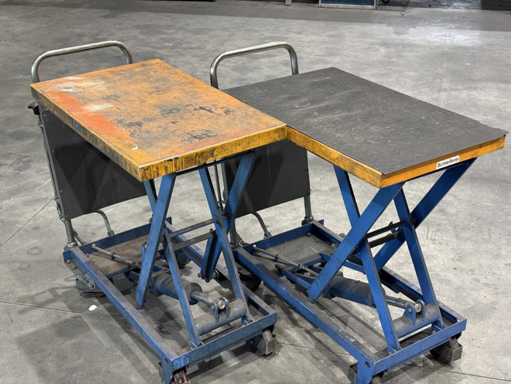   2 scissor lift tables 