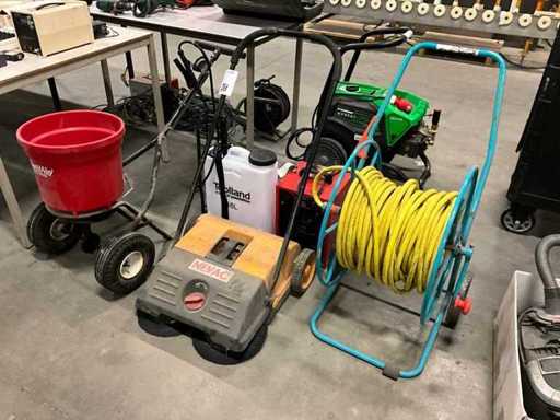 Măturător, încălzitor, răspândit de sare, pulverizator pentru rucsac și tambur pentru furtun