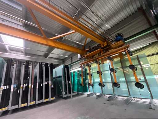 Kombinationslos Lot 13-16 Glaslager mit Portalkran