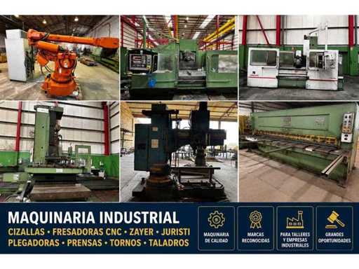 Industrial machinery: shears, CNC milling machines, Zayer, Juristi, bending machines, presses, lathes and drills