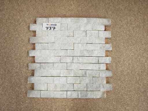 Dalle en mosaïque blanche en pierre naturelle en marbre 30x31 cm 18 pièces