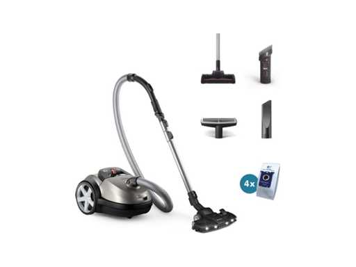 Philips Performer LED 8000 series XD8152/12 - Stofzuiger met zak - LED-mondstuk - 900W - Grijs