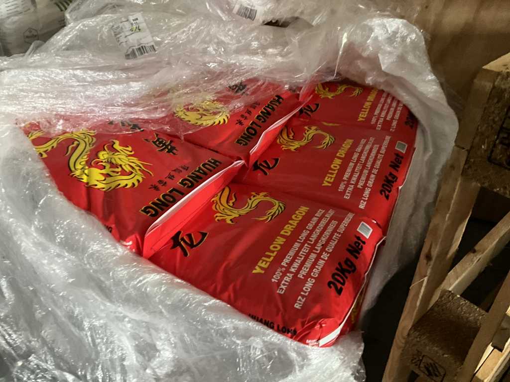27 bags of long grain rice YELLOW DRAGON 20 kg.