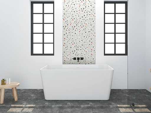 Baignoire îlot rectangulaire - 208 L - Blanche - Acrylique