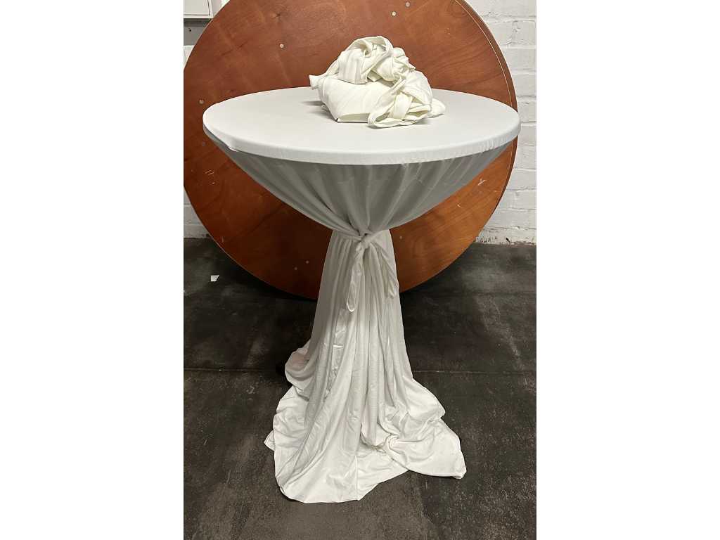 Bar table cover white with bow (2x)