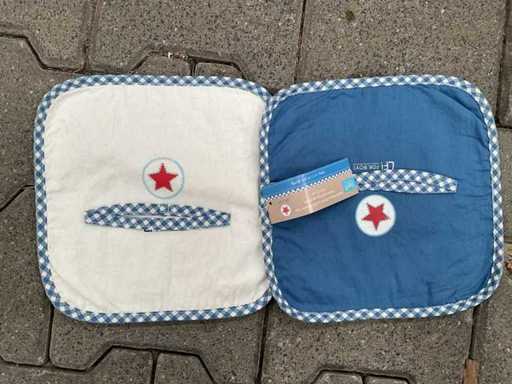 Cârpe de râgâit pentru petrecere albe/albastre (32x)