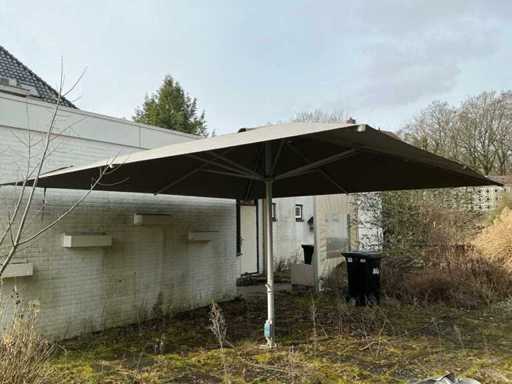 2x Professionele horecaparasol Solero inclusief beschermhoezen