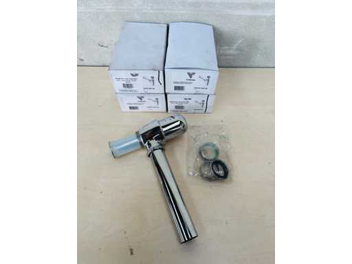 VALENTIN (X4) - Verchroomde messing bassinval met wandstopcontact 