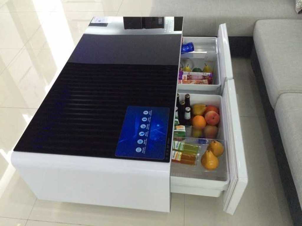 Multifunctional coffee table with cooling drawer