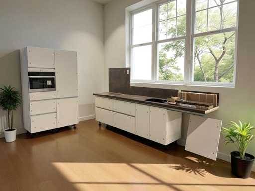 Rechtopgestelde showroomkeuken