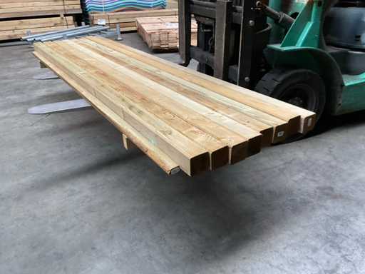 Vuren paal geïmpregneerd 270x9x9 cm (8x)