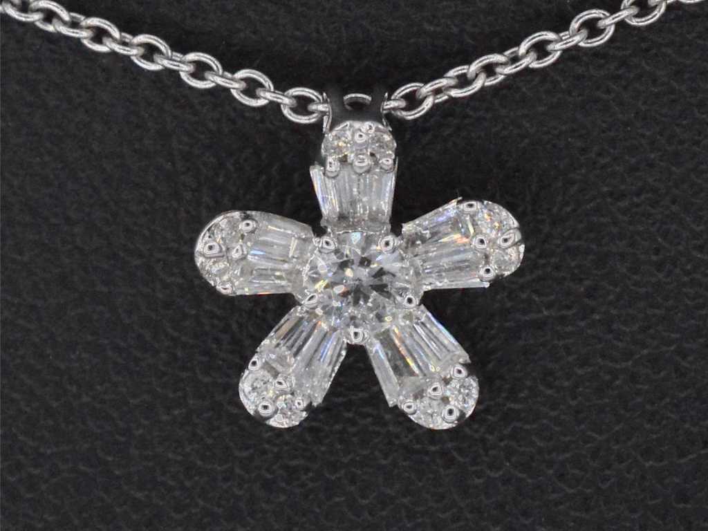 White gold pendant with natural real diamonds