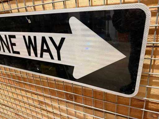 Panneau de signalisation one way noir - Decorative object