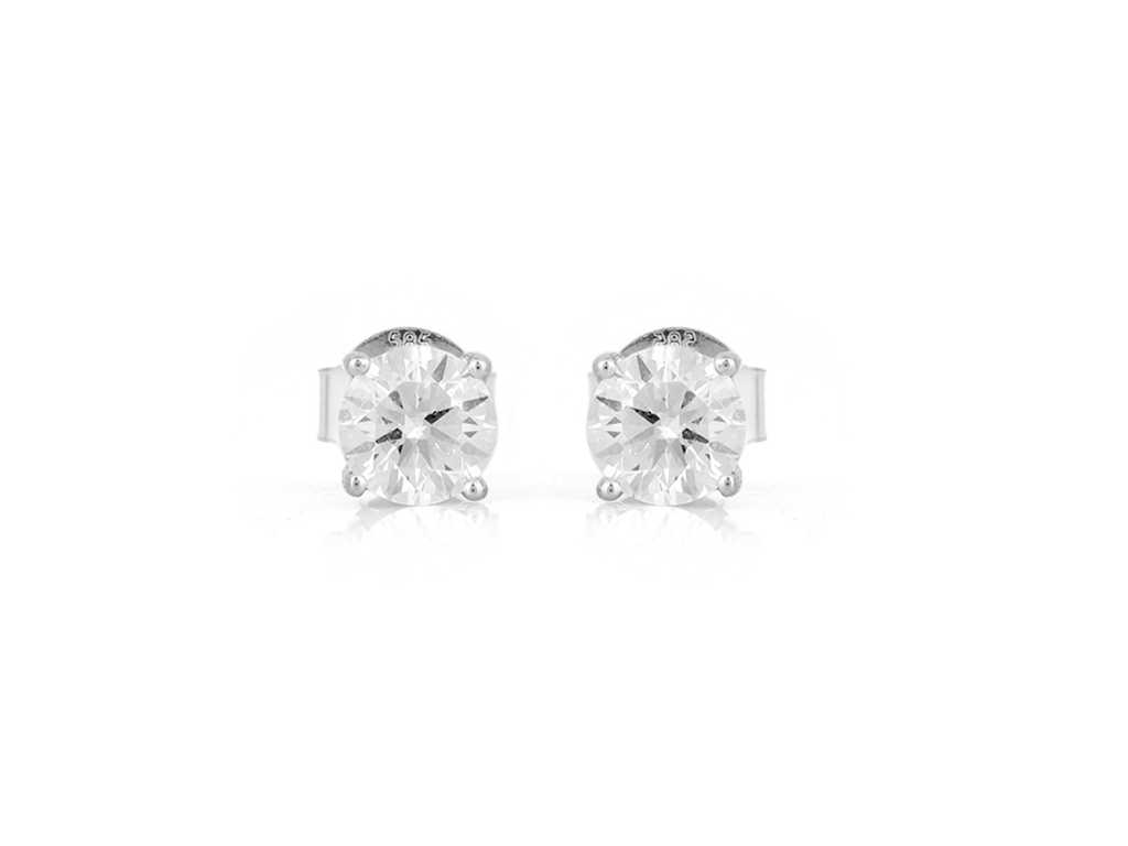 14 KT White gold Earring With 1.02Cts Lab Grown Diamond