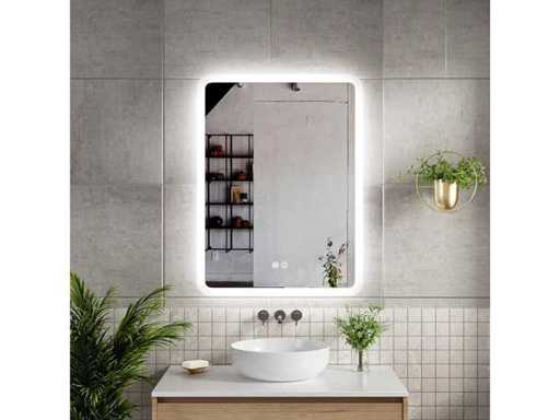 Spiegel vierkant 80x80 + Led en verwarming