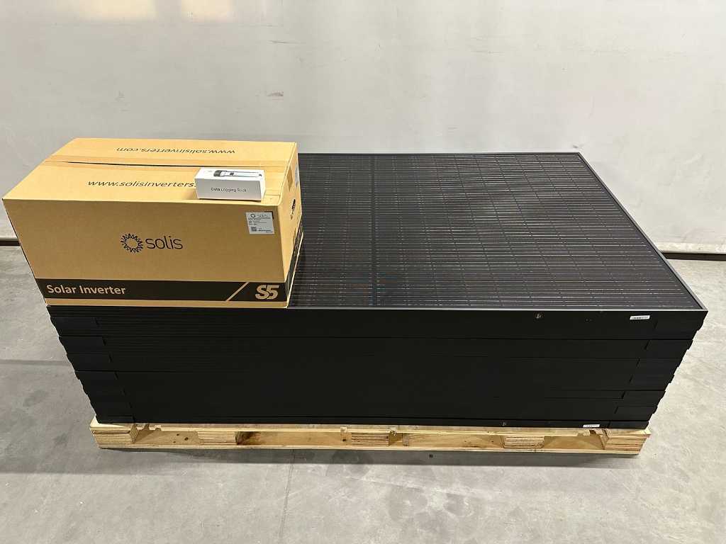 AEG - zestaw 14 paneli fotowoltaicznych full black (375 wp) z falownikiem Solis 5.0K (3-fazowy)