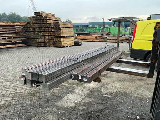 Lotto Pali da giardino Azobé - Dimensione della testa: 8,8x8,8 cm