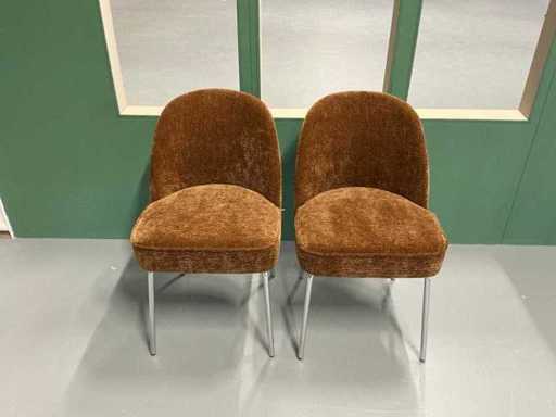 Chaise de salle à manger BePureHome Vogue Marron (2x)