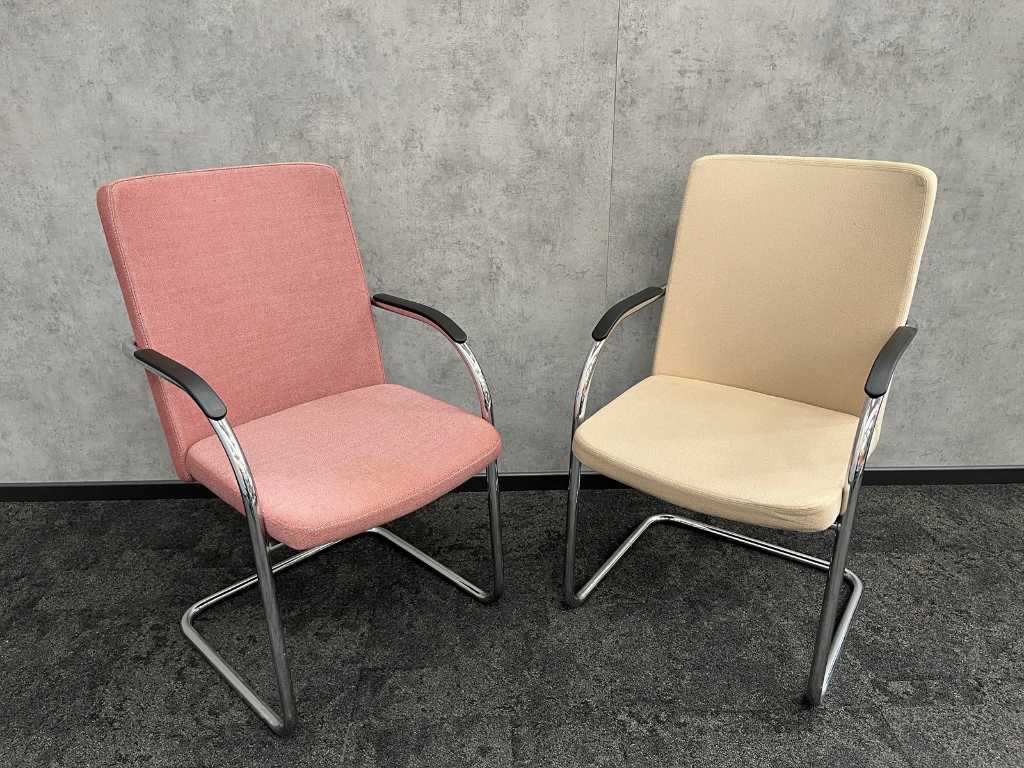 Lande - chaise de conférence design beige - saumon (2x)