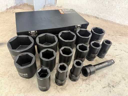 JCB 6-point impact socket set 17 - 65 mm
