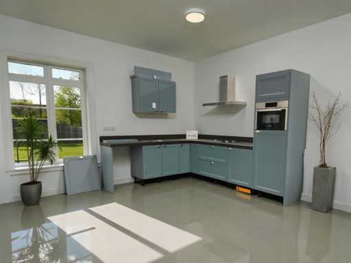 Corner showroom kitchen