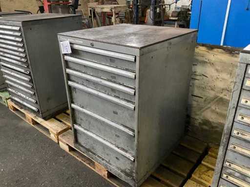 Metal drawer unit with contents