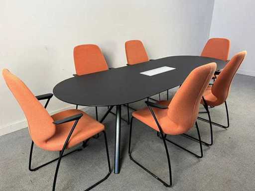 LAPALMA - Fork + 6 Kinnarps Monroe vergaderstoelen - Vergaderset