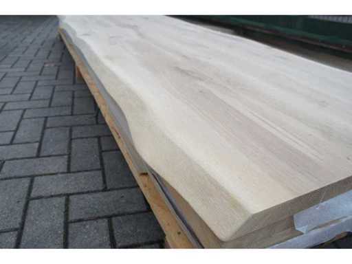 1x Massief eiken tafelblad boomstameffect 3m