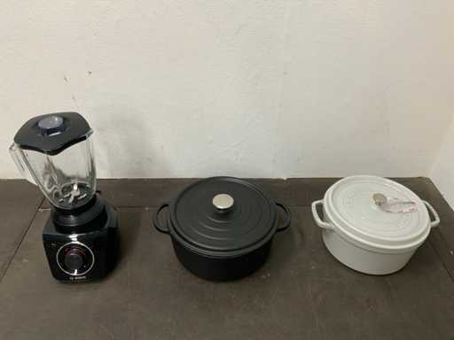 Staub, Sürel, braadpannen en Bosch Silentmixx blender (3x)