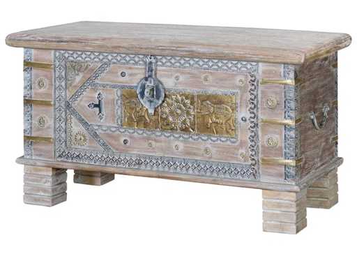 Coffre de rangement en bois de manguier