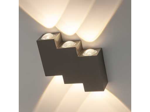 Éclairage mural LED bidirectionnel SW-45-3 – 6W – IP54 – Noir (x4)