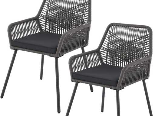 Set of 2 Kastos Rope Garden Chairs
