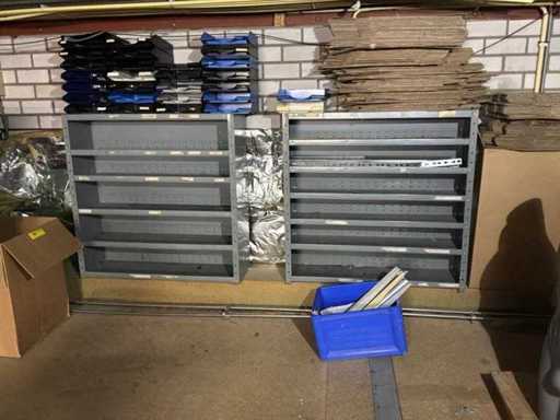 Workshop shelving and cabinets (3x)