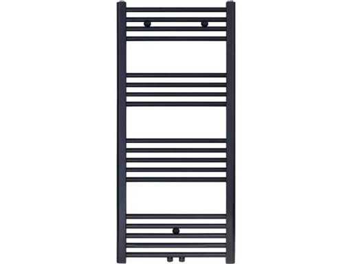 Radiateur de salle de bain 1200x600mm Noir brossé – Connexion centrale – 616W