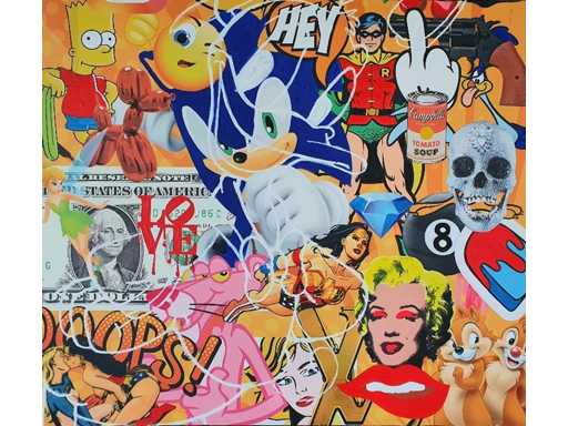 Mixed media/Acryl handbewerkt Simon Bruno