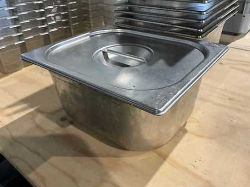 GN 1/2-150 - Stainless steel Gastronorm container with lid (10x)