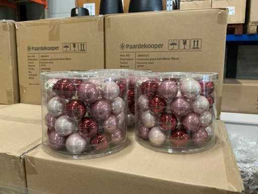 Série de boules de Noël en verre 40mm combi fleur 36/tube (219 tubes)