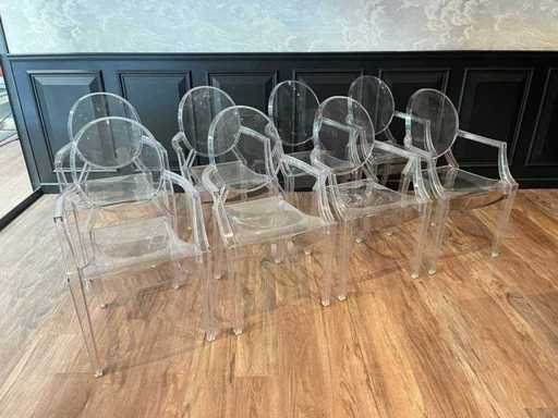 8x Kartell Louis Ghost - design chair - indoor/outdoor