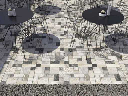 Carrelage de sol 46,08 m2 Antidérapant gris grotte 60x60 cm