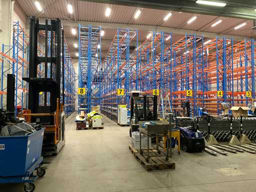 Warehouse racking, office equipment, forklifts, pressure washer, cleaning equipment