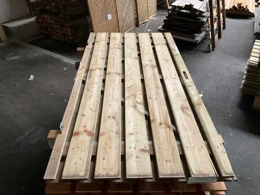 Portail de jardin en épicéa avec cadre en métal 195x100 cm