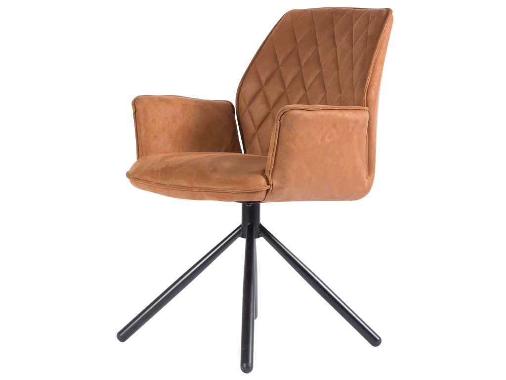 6x Design dining chair cognac microfiber