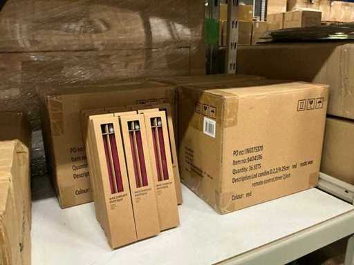 Lot Led Candles wosk czerwony żeberko ø2,2xH25cm 2/zestaw (122 zestawy)