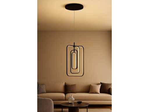 Lumière suspendue LED – 5835/3 – 45W – Noir – Hauteur réglable – Design rectangulaire 