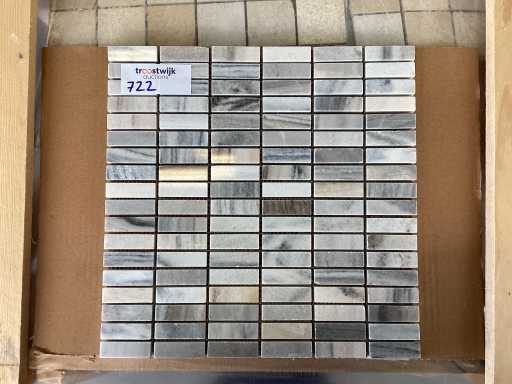 Natuursteen Marmer Wit/Grijs Rechthoek 1,5x5 cm Mozaïektegel 100 stuks