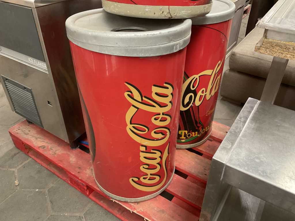 Coca-Cola Trash Cans (3x)